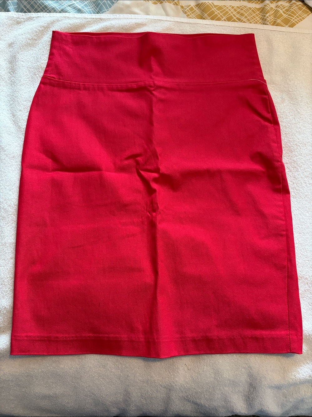 High-Rise Red Pencil Skirt